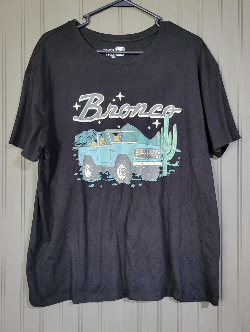 Ford Bronco Short Sleeve Graphic T-Shirt Retro Ford Motor Black Women's 2XL